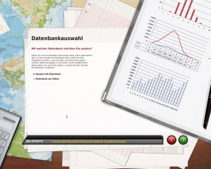 Datenbankauswahl - Screenshot aus "Fußball Manager 10" von EA Sports